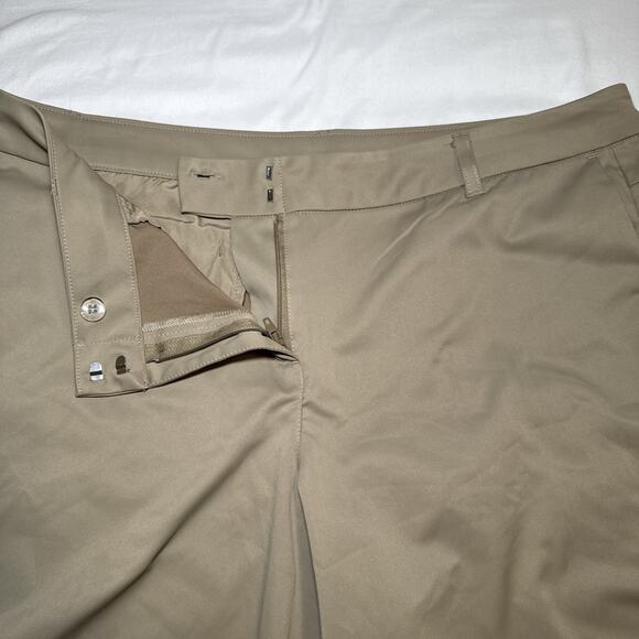 Three Sixty Six Dress Shorts Womens 12 Tan Polyester Flat Front Casual Golf EUC - Picture 2 of 12